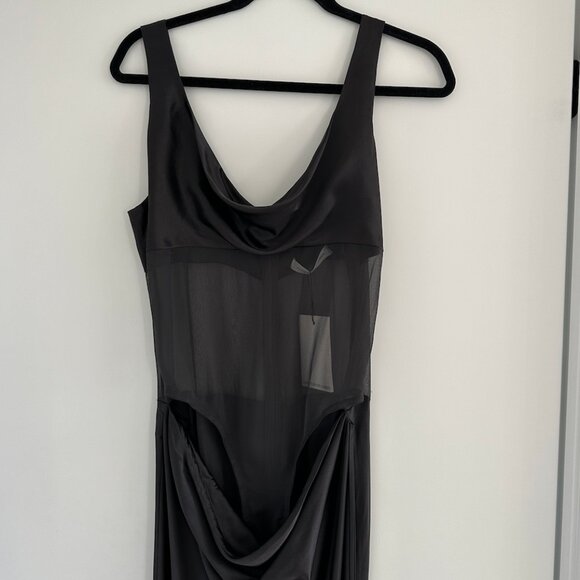 Christopher Esber Cowl Neck Silk Sheer Tank Dress - Picture 5 of 11